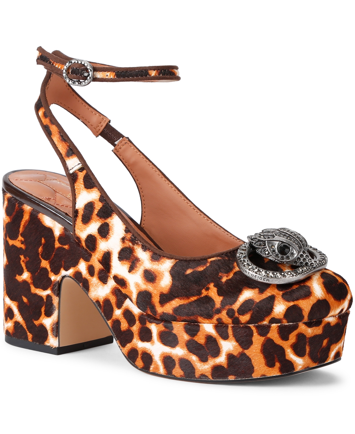 Kurt Geiger London Women's Chelsea Closed Sling Square Toe Pumps - Camel/Other