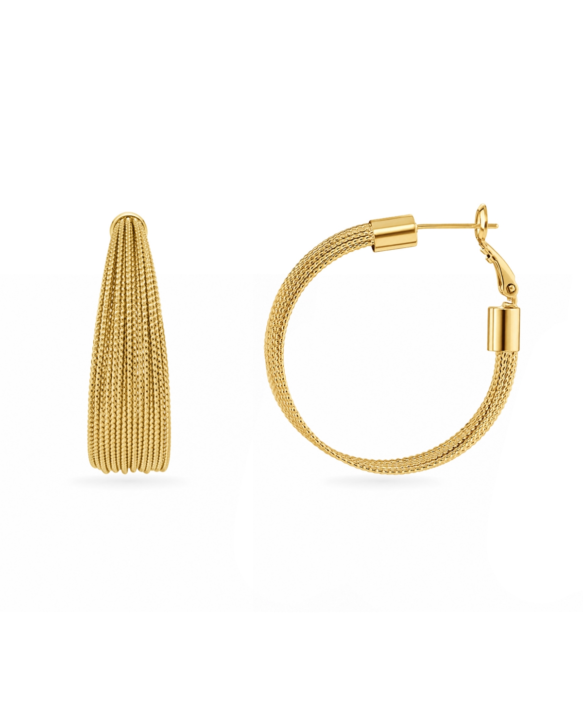 Giani Bernini Gold-Tone Textured Hoop Earrings