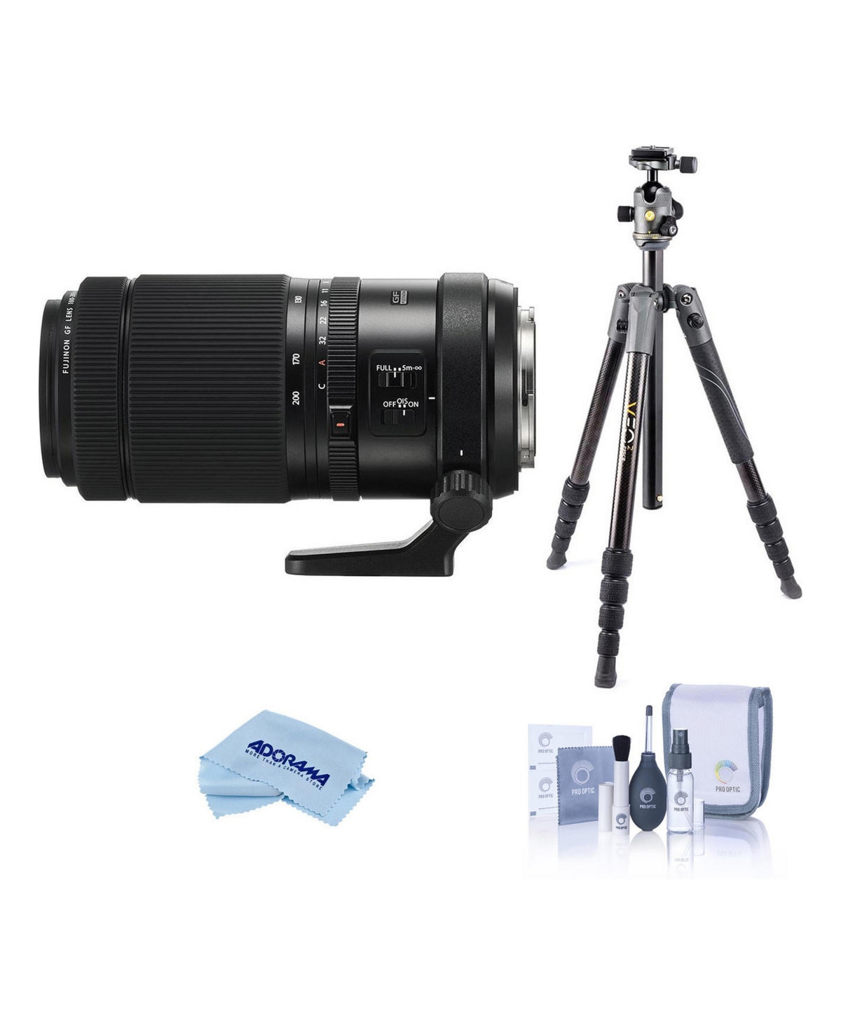 Fujifilm Gf 100-200mm f/5.6 R Lm Ois Wr Lens with Veo 3 Go 235AB Tripod Kit
