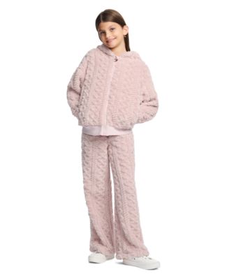 Girls' 7-16 Full-Zip Cable-Knit Sherpa Hoodie