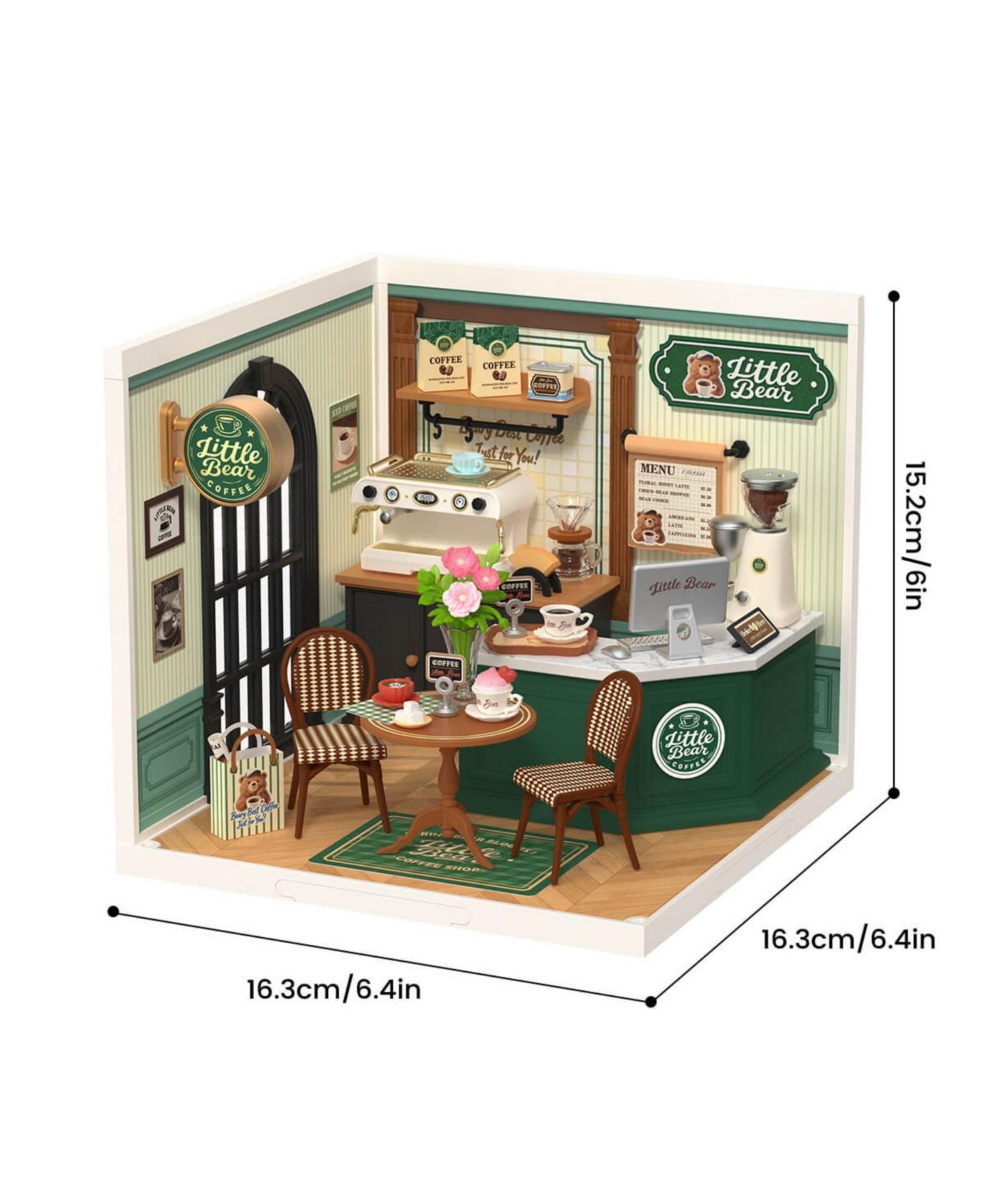 Детский конструктор Robotime Little Bear Cafe 119-Piece Miniature Building Set, Ages 14+ — фото 5