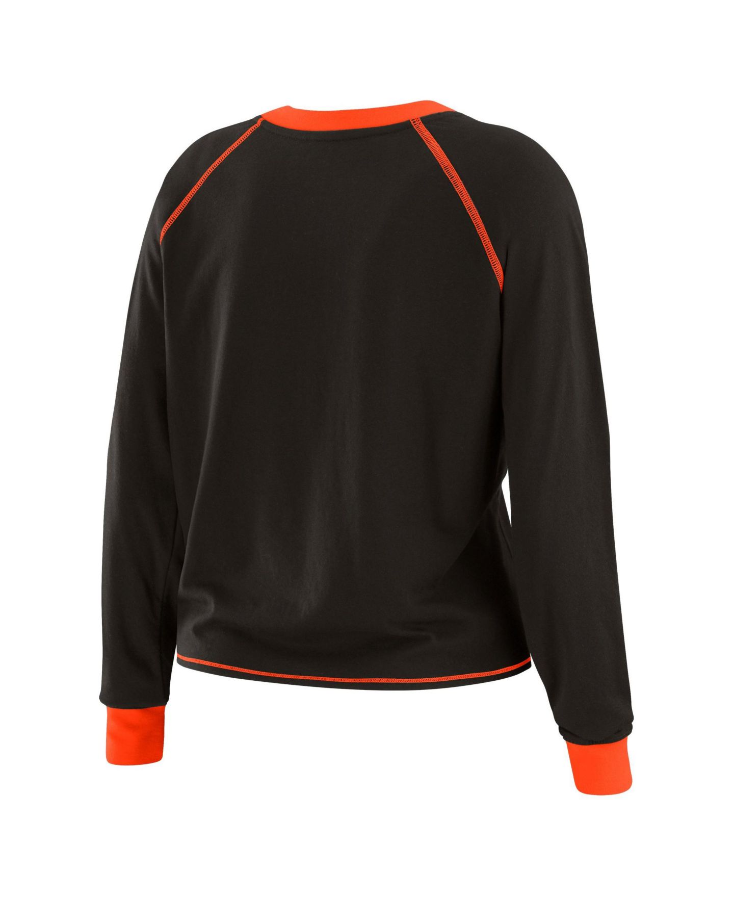 Женская футболка WEAR by Erin Andrews Black Cincinnati Bengals Tie-Front Long Sleeve — фото 3