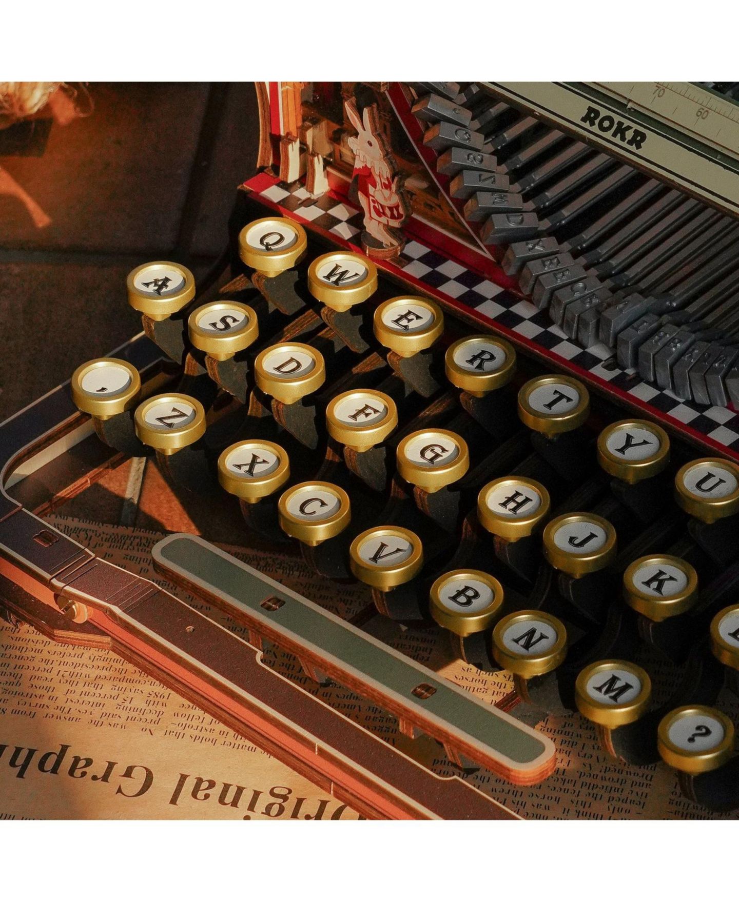 Детские конструкторы Robotime Typewriter Magic 324-Piece Wooden 3D Mechanical Puzzle, Ages 14+ — фото 4