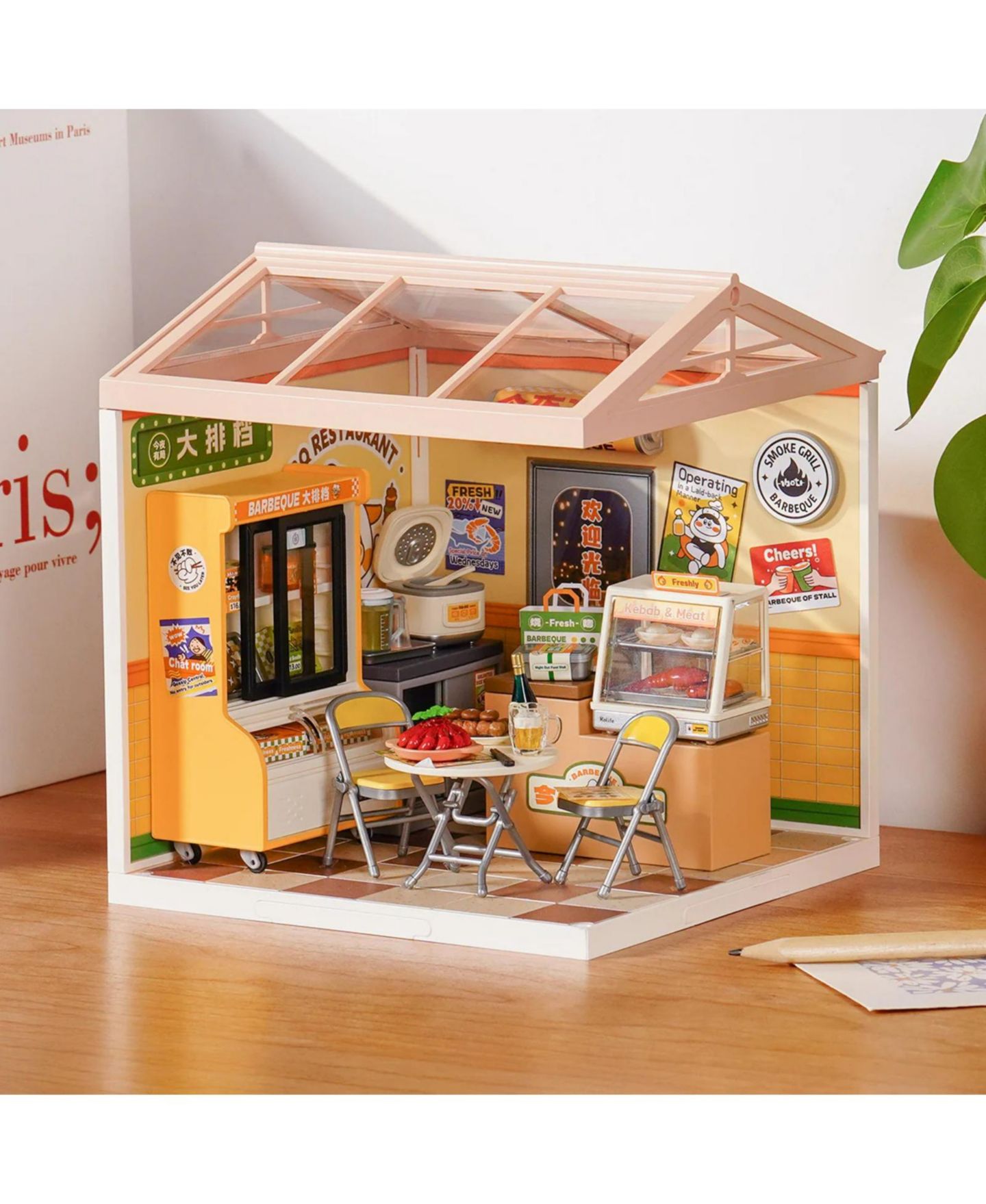 Детский конструктор Robotime Night Out Food Stall 3D 137-Piece Wooden Building Set, Ages 14+ — фото 3
