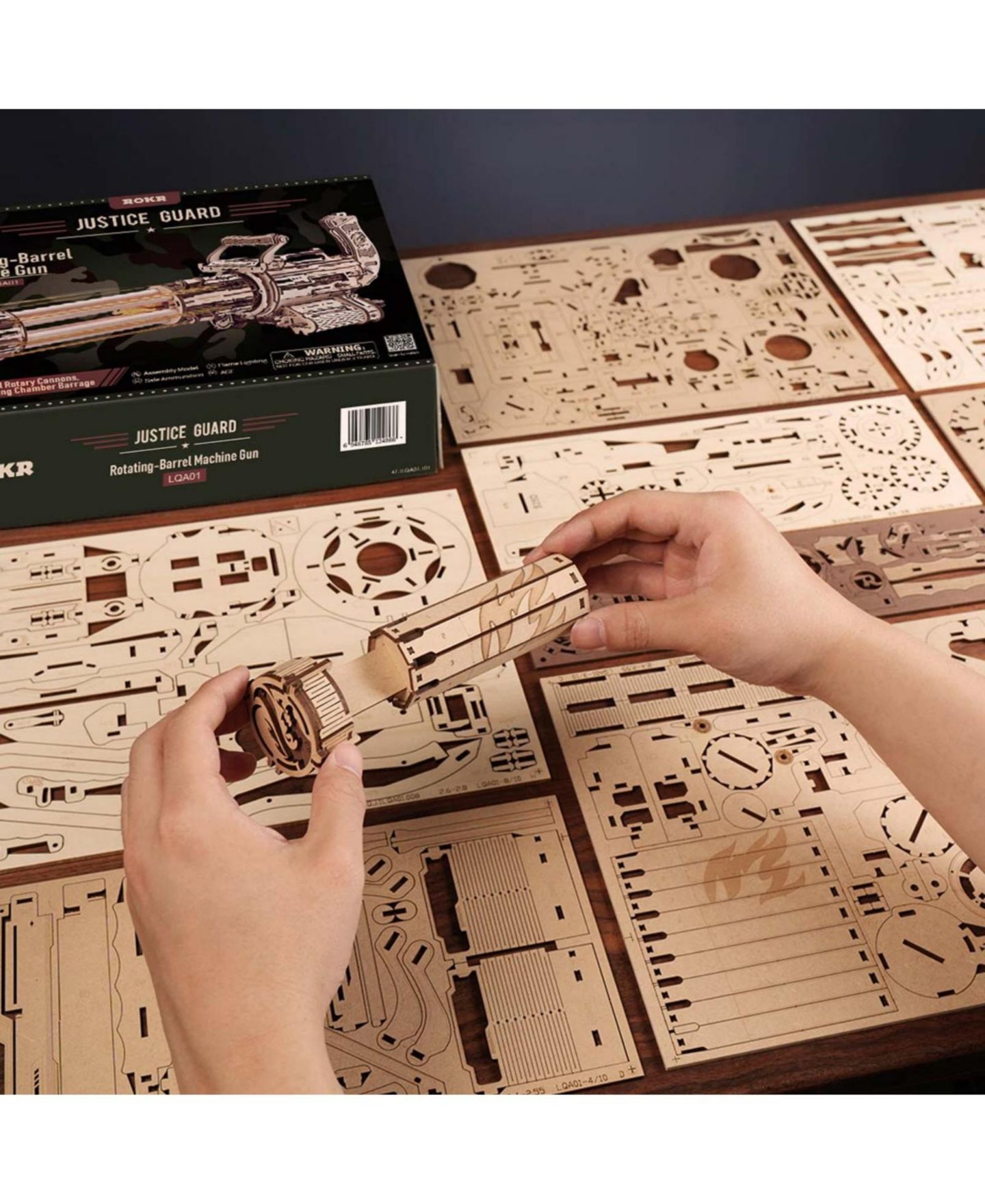Детский конструктор Robotime Rotating Barrel Machine 3D Wooden Puzzle Building Set, Ages 14+ — фото 7