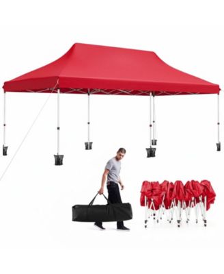 10 x 20 Ft Pop Up Canopy Tent Foldable Portable Outdoor Gazebo with Carry Bag