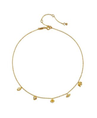 Sacred Symbols White Topaz Charm Choker Necklace