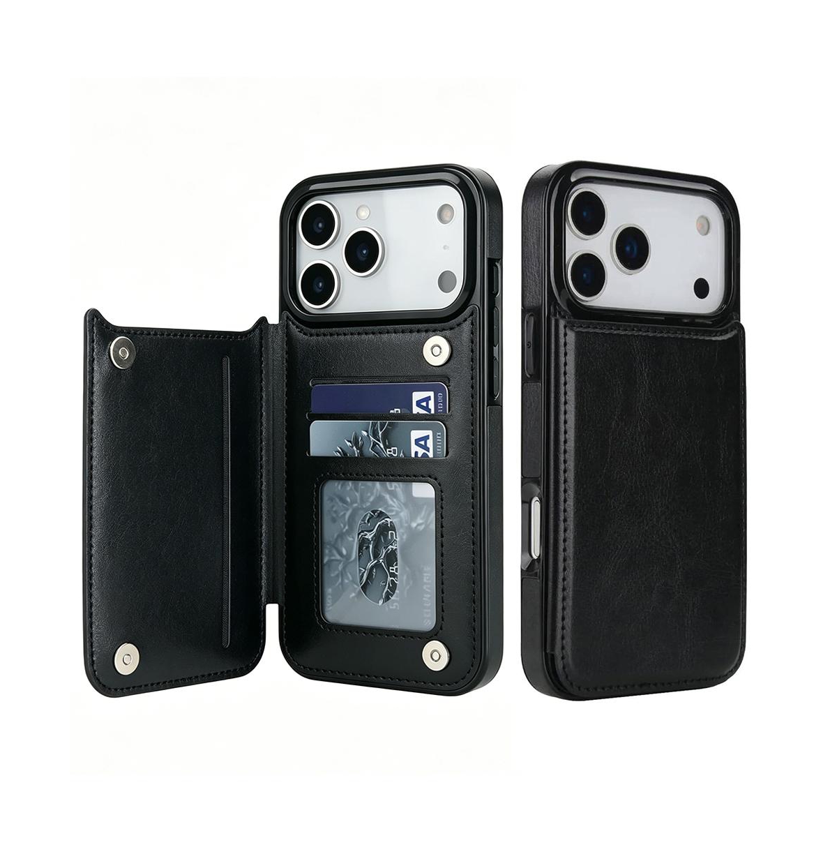 Artudatech Wallet Case with Card Holder & Kickstand, Compatible with Apple iPhone 12-17