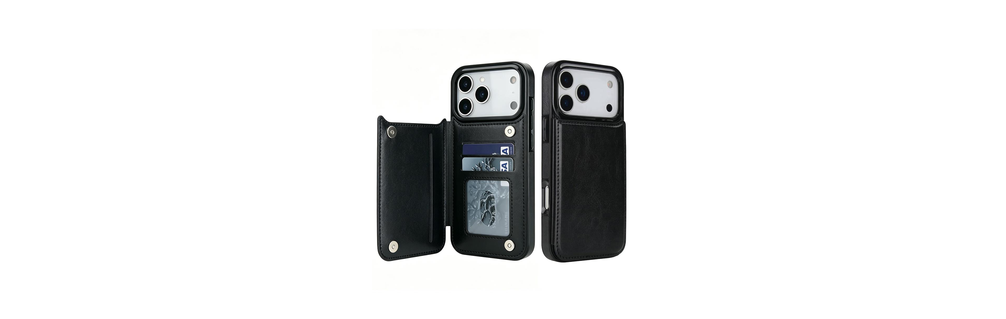 Artudatech Card Holder Kickstand Wallet Case for iPhone 12-17