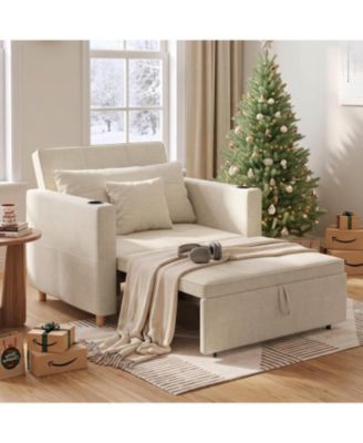 36" Sleeper Chair, Convertible Chair Bed for Adults, 3-in-1 Pull Out Sofa Chair