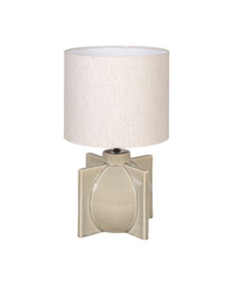Ceramic Table Lamp with Crossed Base and Linen Shade