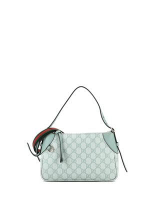 Small Emblem Shoulder Bag GG Coated Canvas with Leather