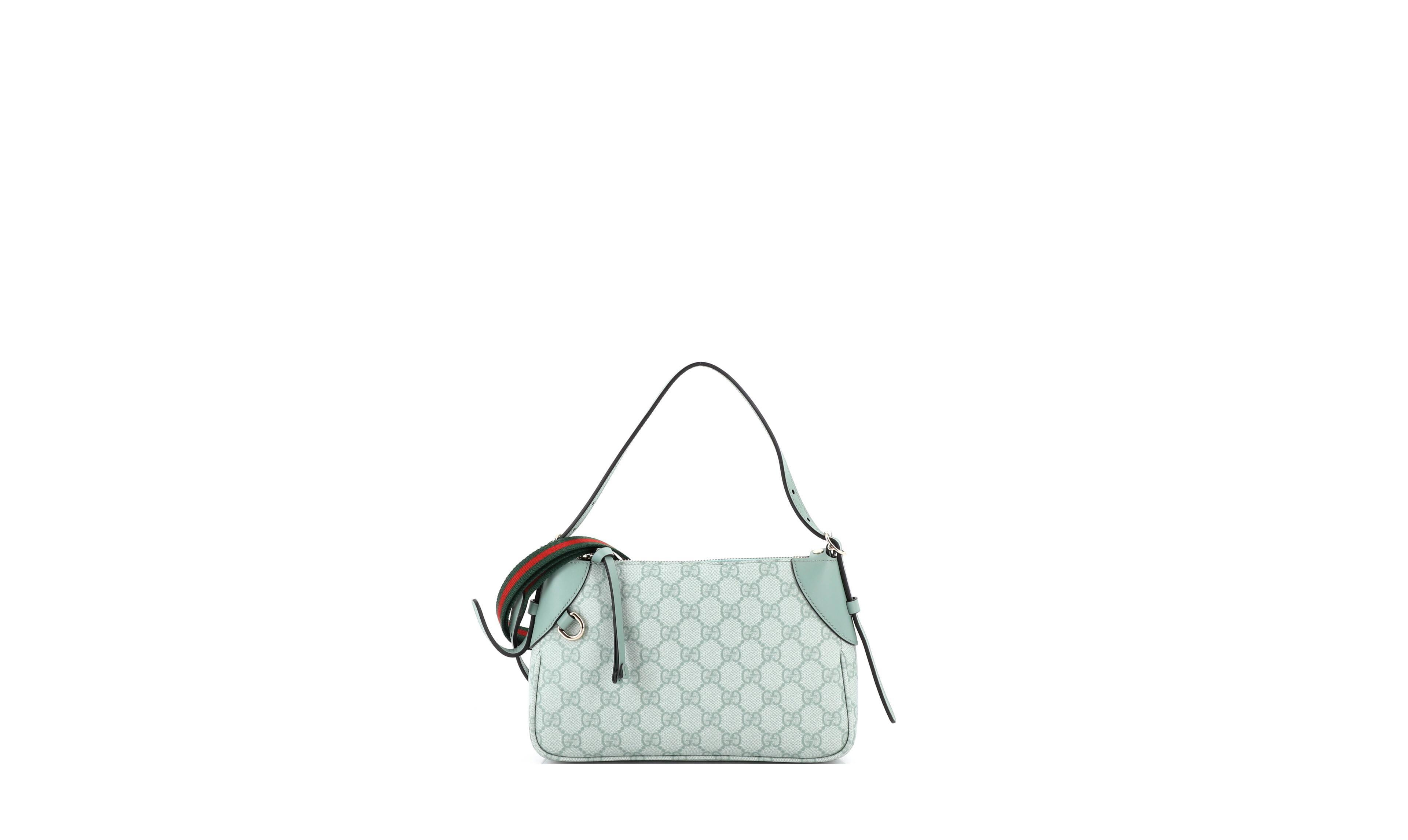 Pre-Owned Gucci Small Emblem Shoulder Bag Gg Coated Canvas with Leather