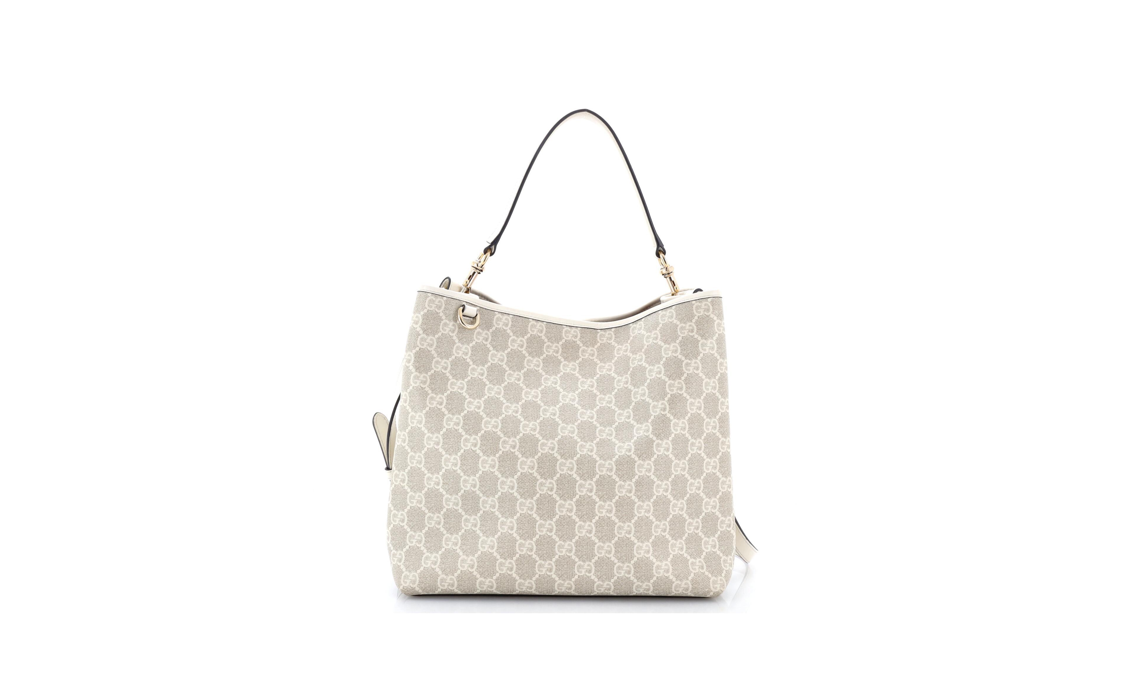 Pre-Owned Gucci Medium Gg Emblem Bucket Bag Gg Coated Canvas
