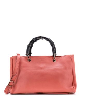 Medium Bamboo Shopper Tote Leather