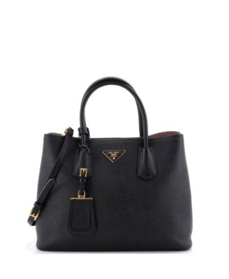 Medium Cuir Double Tote Saffiano Leather