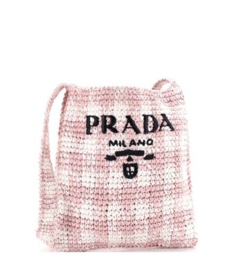 Small Logo Messenger Bag Printed Raffia