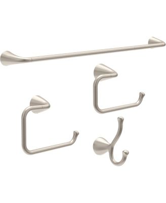 4-piece Bath Bathroom Hardware Set Towel Bar Toilet Paper Holder Ring Hook