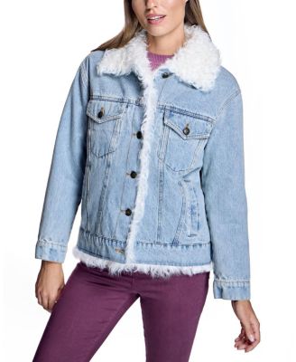 Women's Kalgan Lamb Trim Short Denim Jacket