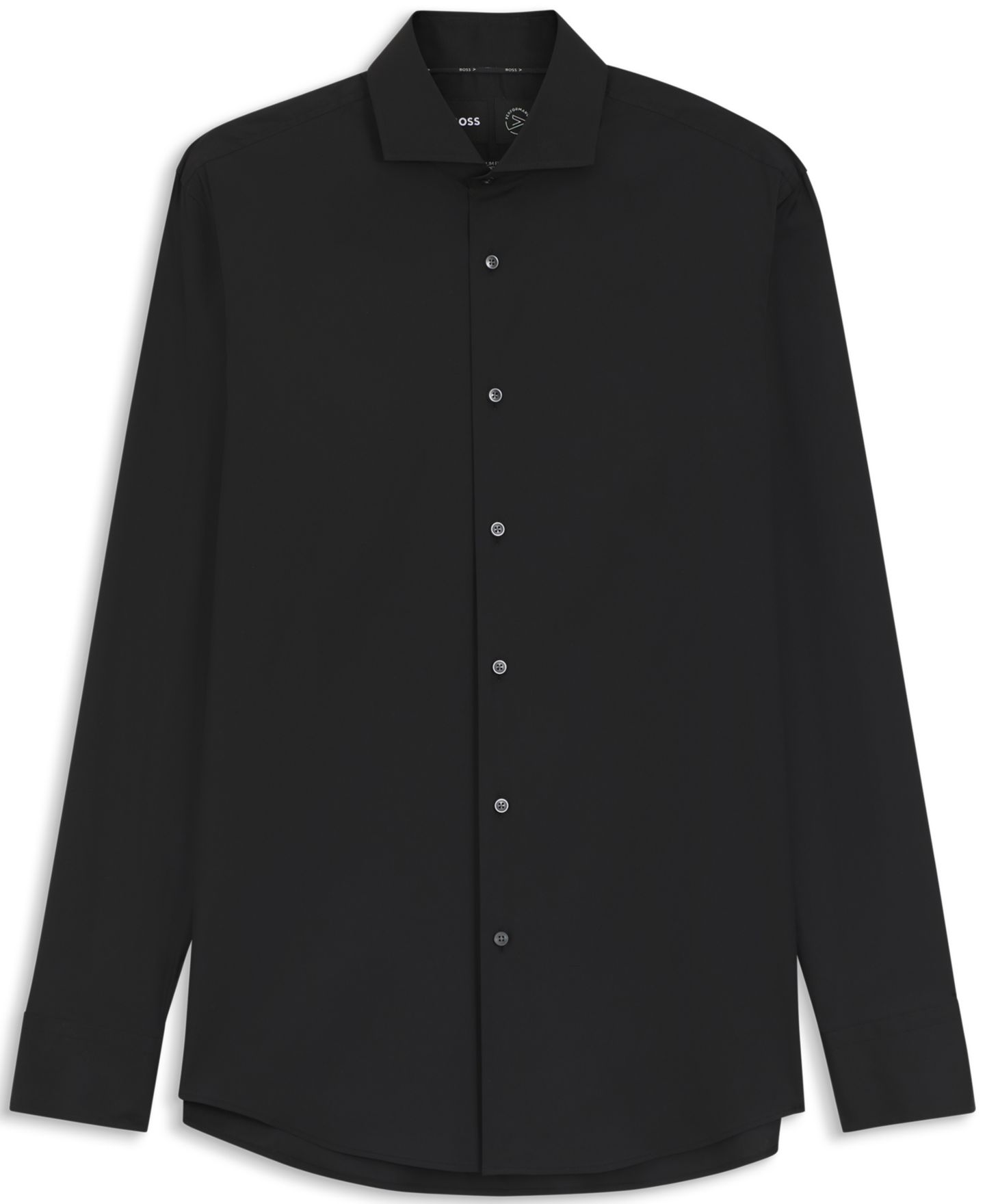 Мужская рубашка Hugo Boss Slim-Fit Easy-Iron Dress Shirt, цвет: Чёрный — фото 2