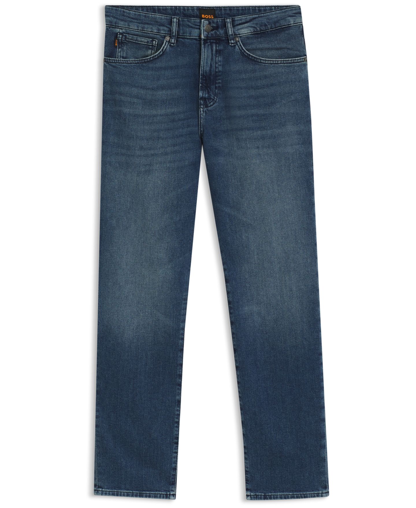 Мужские джинсы Hugo Boss Mid-Blue Comfort-Stretch Regular-Fit, цвет: Средний синий — фото 2