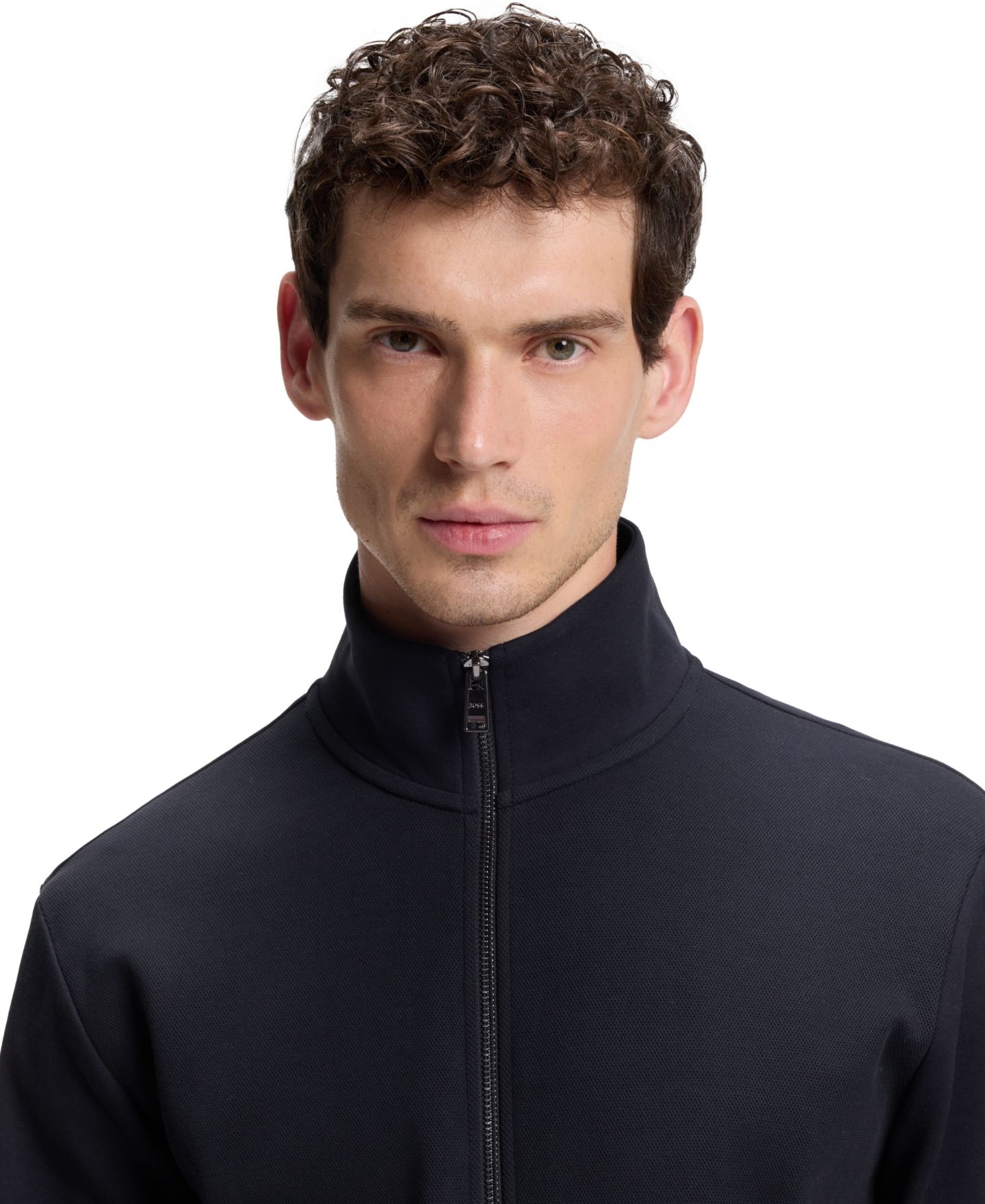 Мужская толстовка Hugo Boss Regular-Fit Zip-Up, цвет: Тёмный синий — фото 5