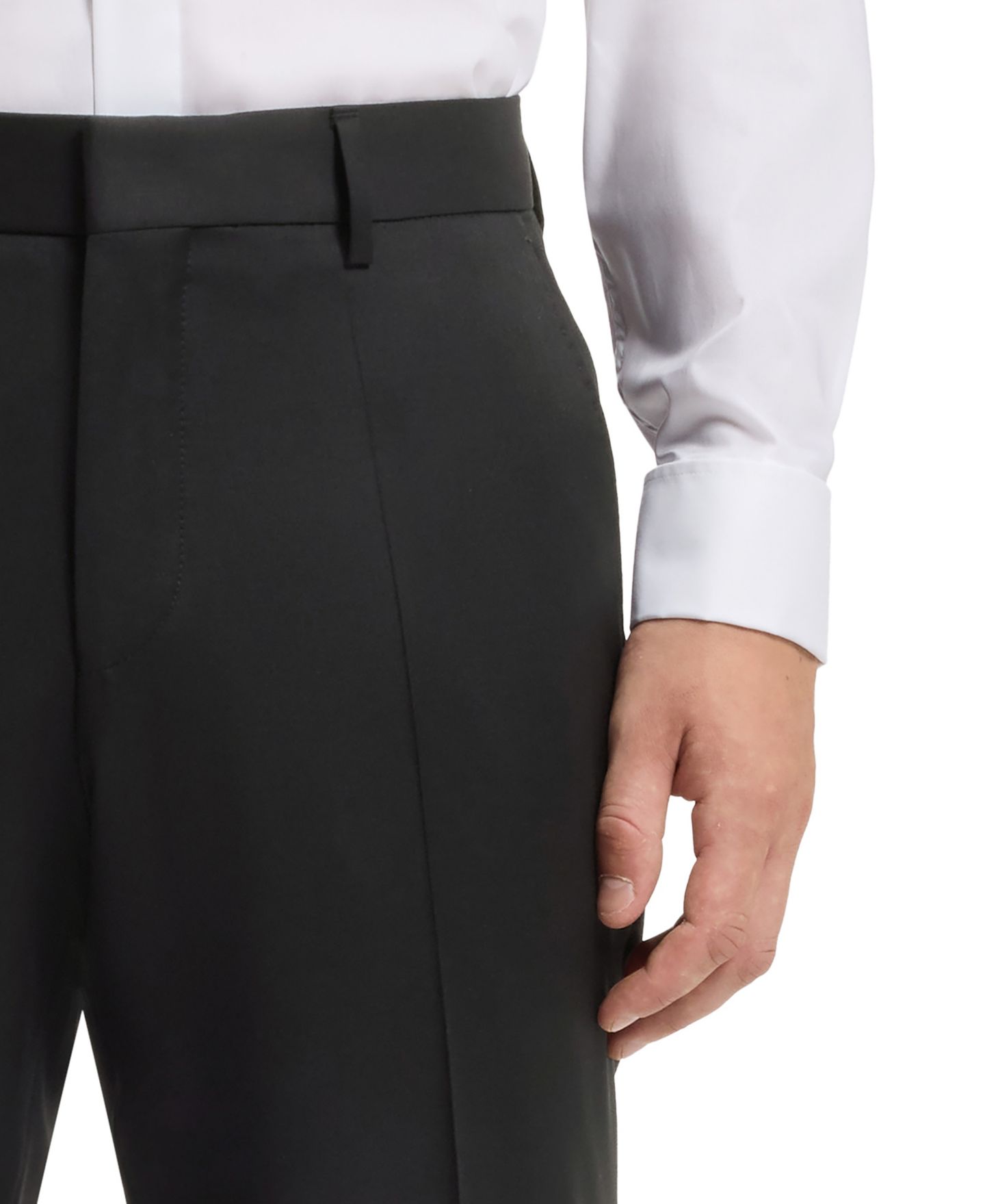 Мужские брюки Hugo Boss Virgin-Wool Serge Slim-Fit, цвет: Чёрный — фото 6