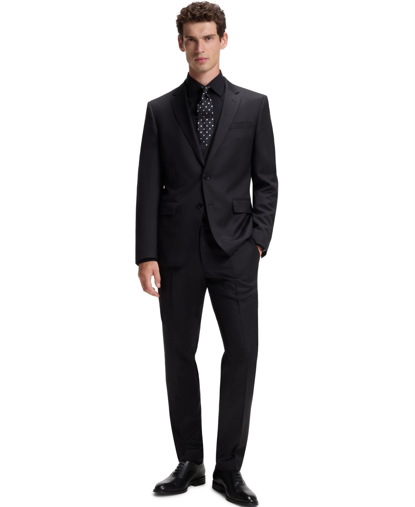 Мужской однобортный жилет Hugo Boss Boss, цвет: Чёрный — фото 2