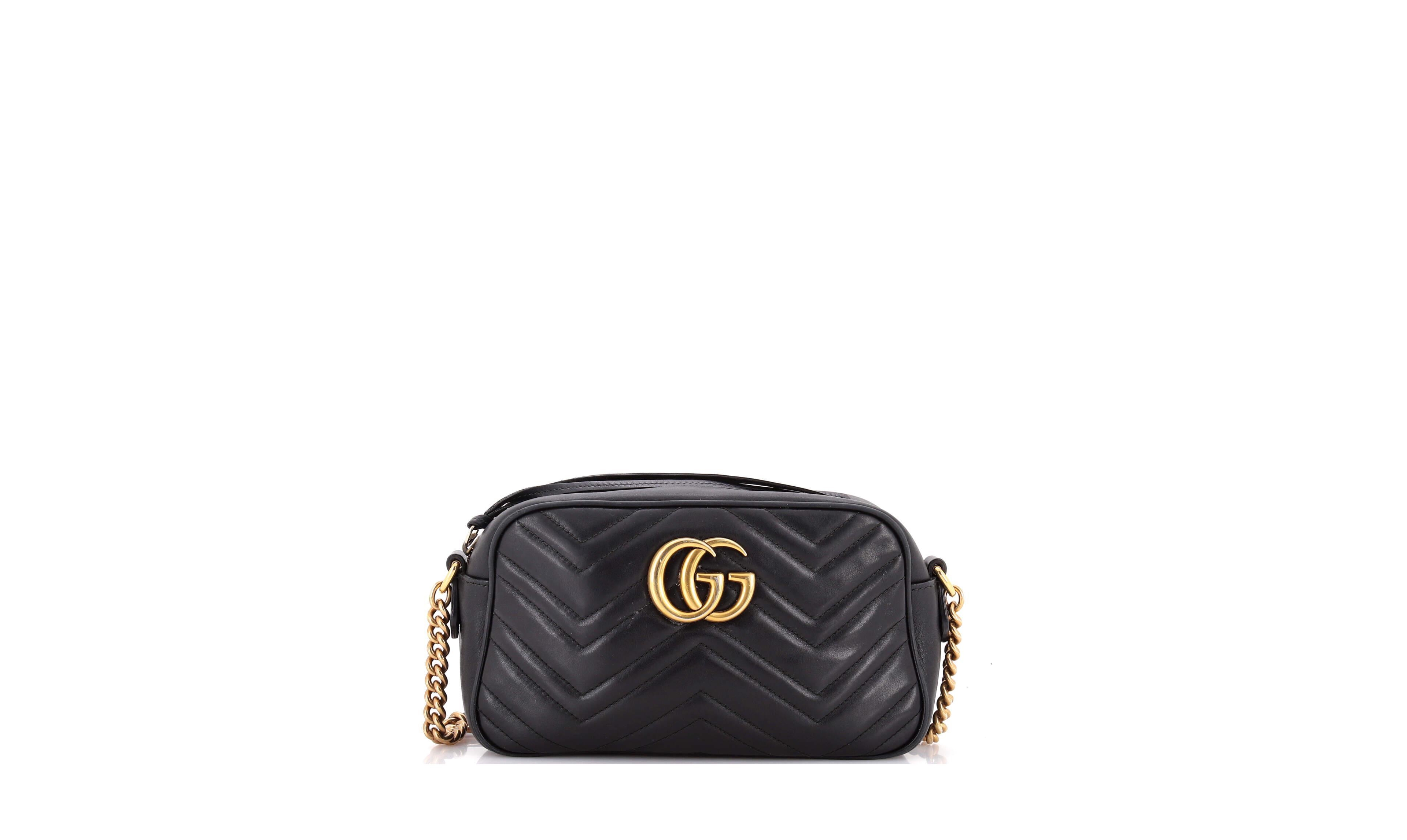 Pre-Owned Gucci Small Gg Marmont Shoulder Bag Matelasse Leather