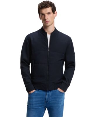 Men's Cotton-Blend Zip-Up Padded Jacket