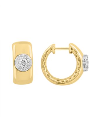 Huggie Diamond Earrings (1/2 ct. t.w.) in Two-Tone 14k Gold