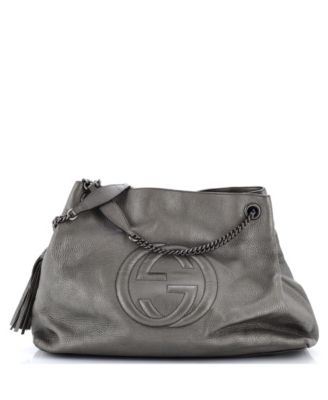 Large Soho Chain Strap Shoulder Bag Leather