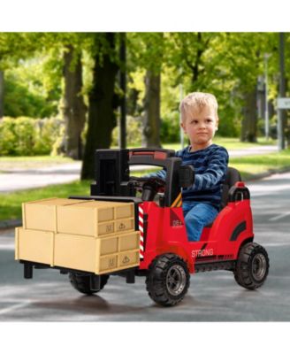 12V Ride On Forklift with Remote Control & Lift Mast, 66 lbs, Ages 3-6