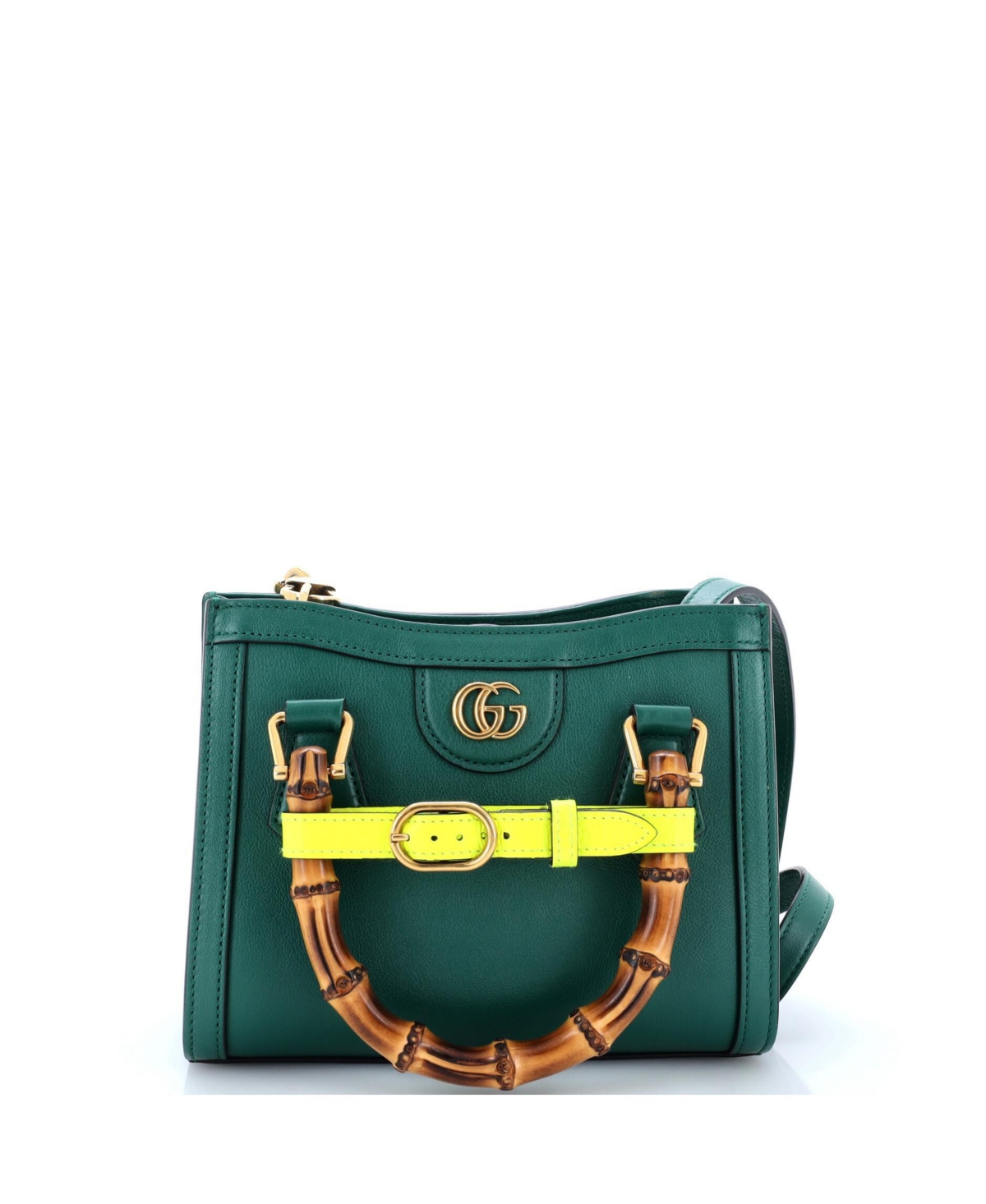 Pre-Owned Gucci Mini Diana Nm Bamboo Handle Tote Leather - Green