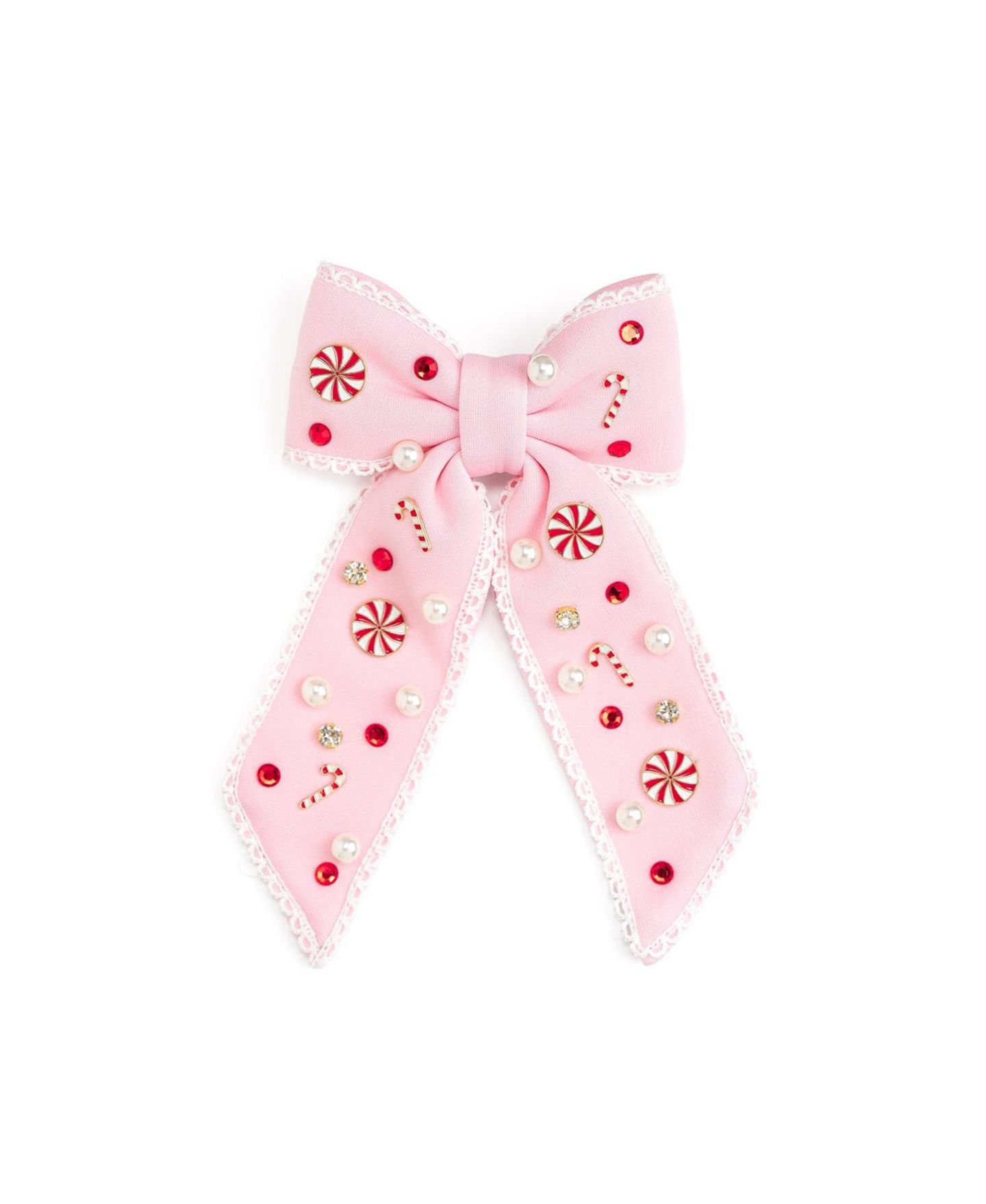 Аксессуары для волос Sweet Wink Candy Cane Christmas Bow Hair Clip для девочек, цвет: Розовый — фото 2