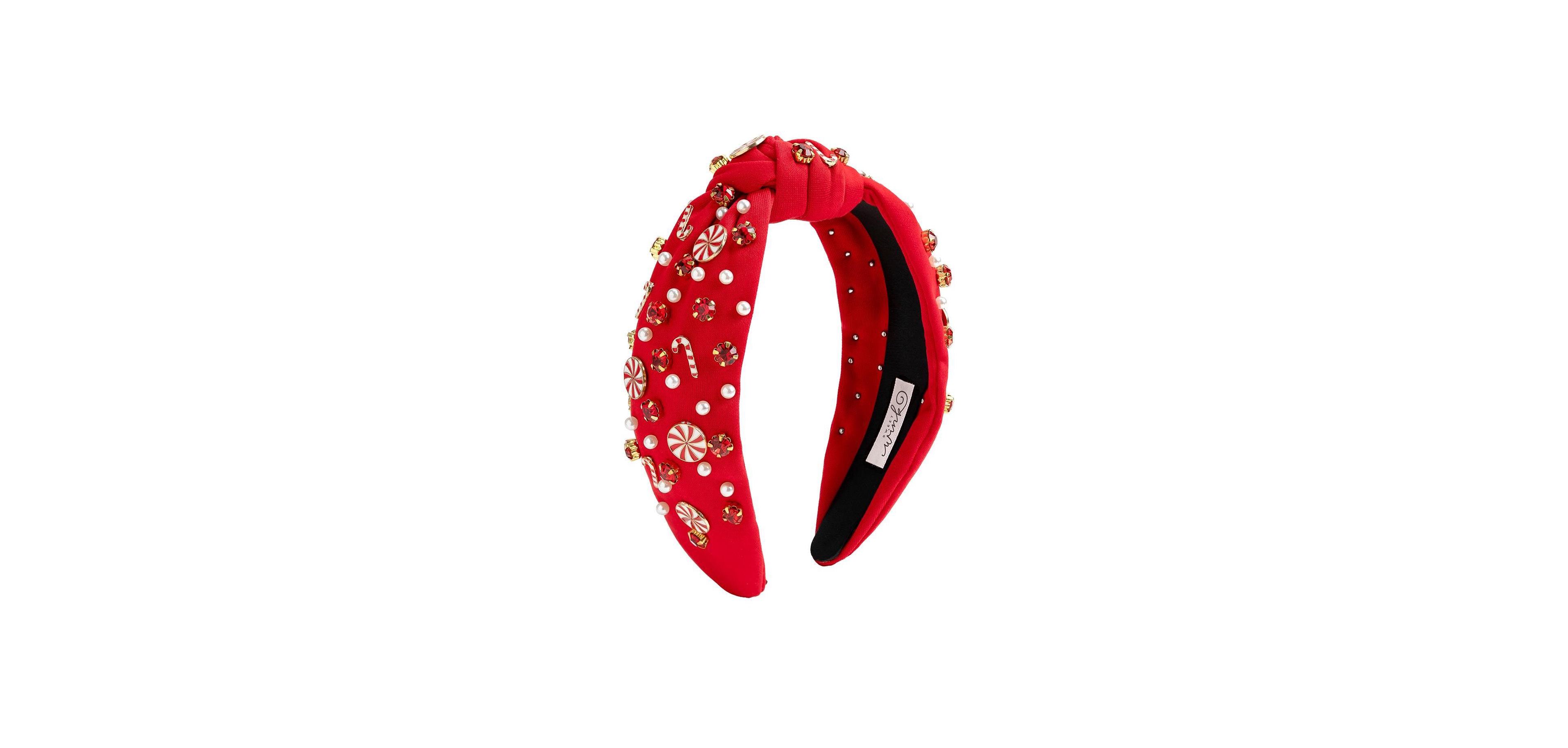 Sweet Wink Girls Candy Cane Swirl Christmas Rhinestone Headband