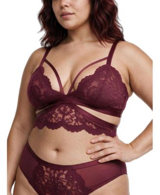 Plus Size Carrie Wireless Triangle Lace Bralette