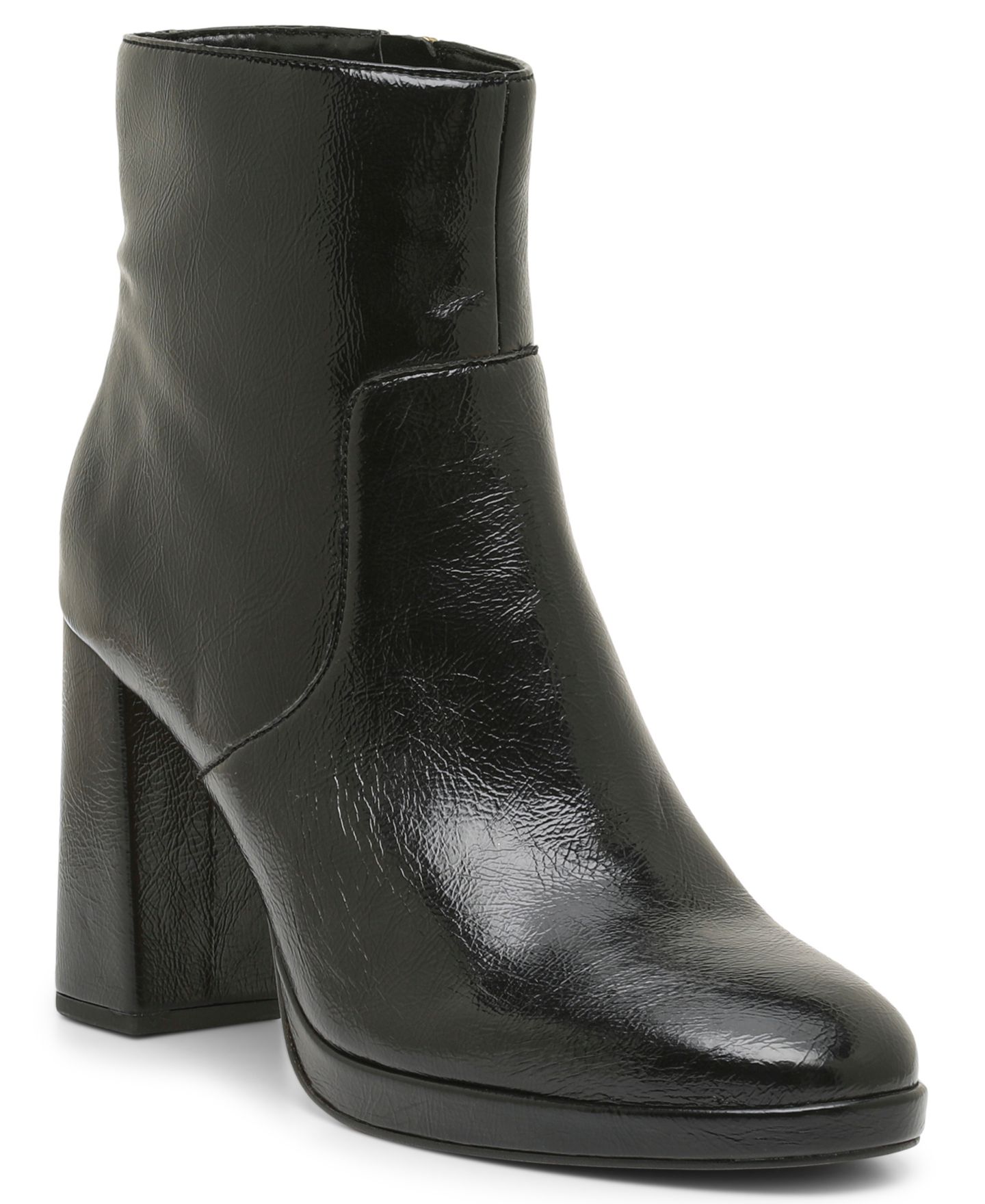 Женские ботильоны Vince Camuto Laylei на столбчатом каблуке, цвет: Чёрный кожаный — фото 1