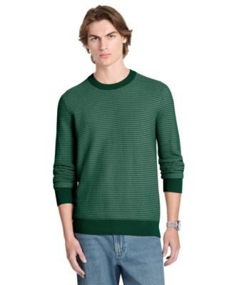 Men's Textured Cotton Crewneck Sweater