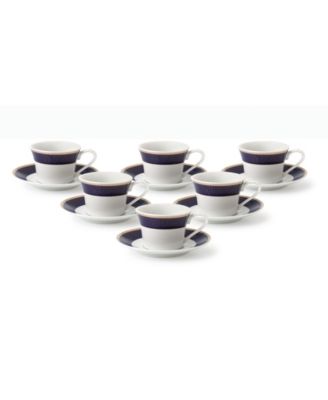 12 Piece 2oz Espresso Cup and Saucer Set, Service for 6