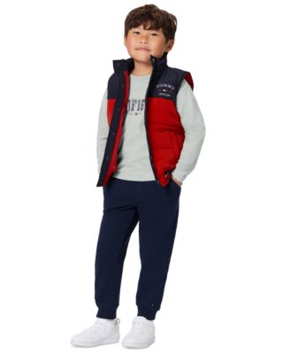 Toddler Boys' 2T-5T Colorblock Puffer Vest, T-Shirt and Pants, 3-Piece Set