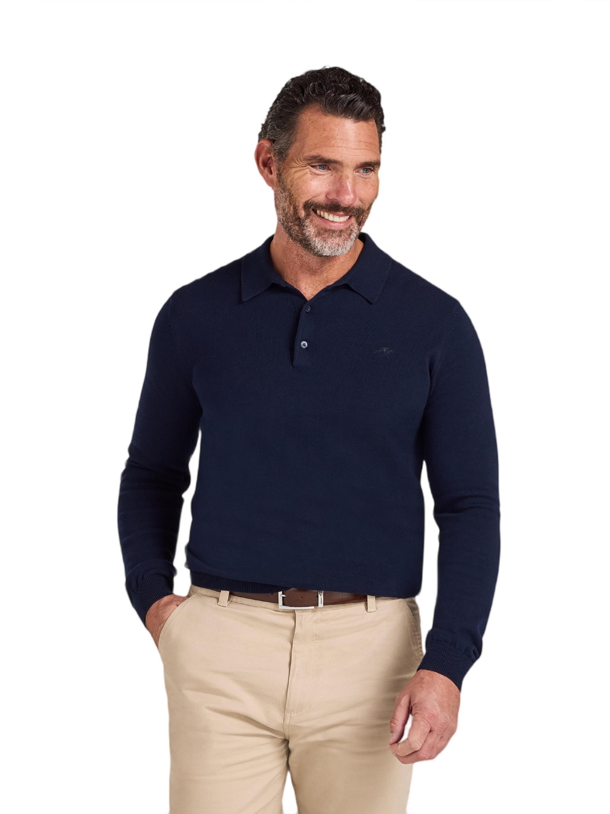 Raging Bull Men's Classic-Fit Long-Sleeve Knitted Polo Shirt