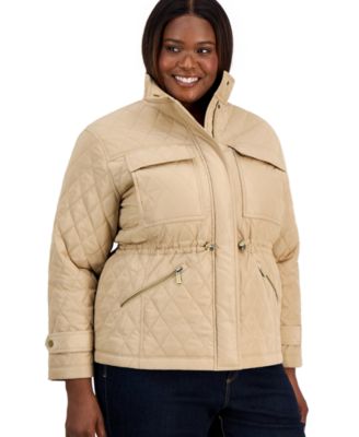 Michael Kors Plus Size Short Quilted Coat