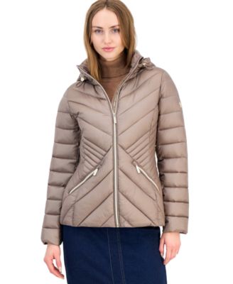 Michael Kors Petite Hooded Packable Puffer Coat