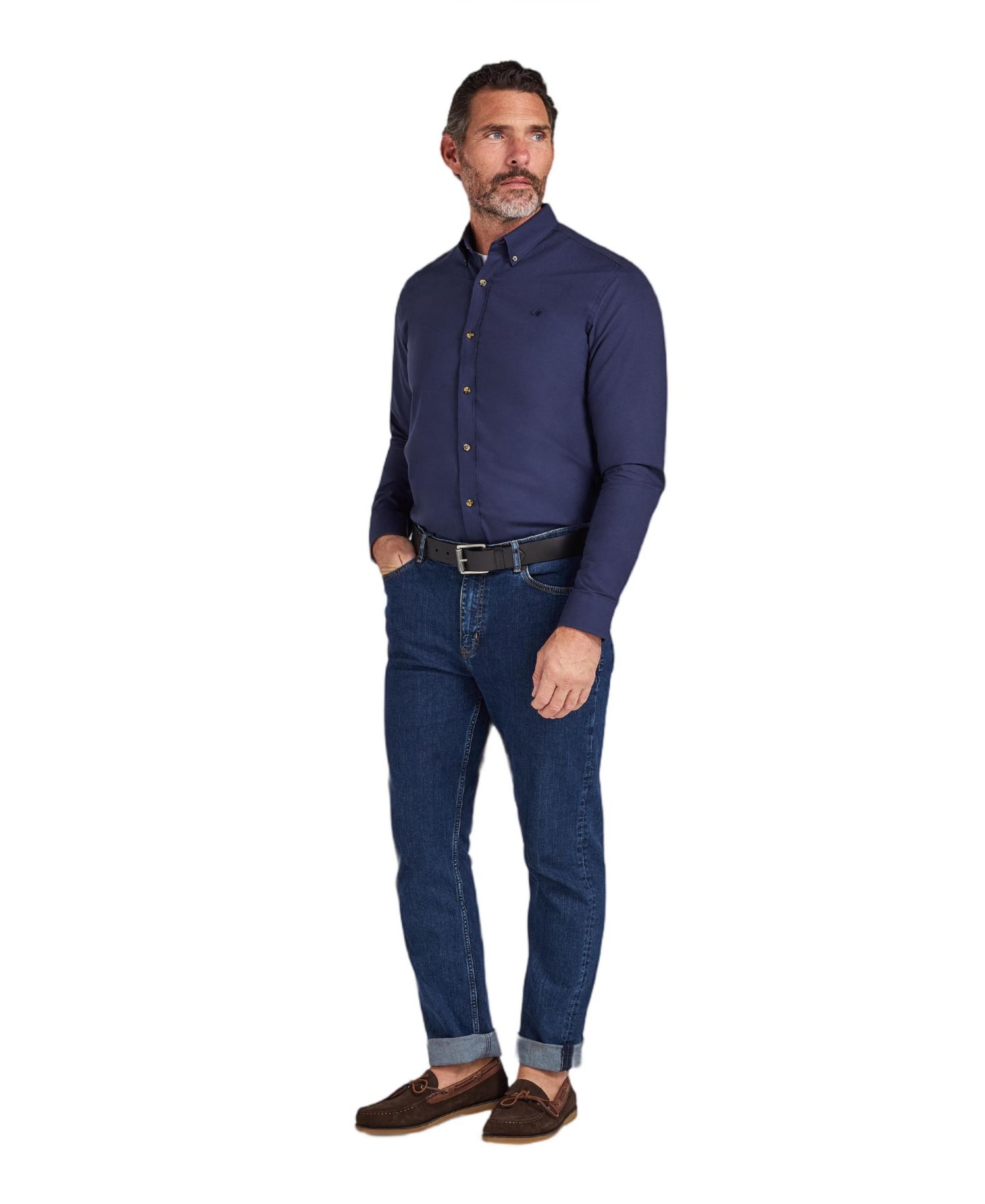 Мужская рубашка Raging Bull Long-Sleeve Oxford Classic-Fit, цвет: Тёмно-синий — фото 6