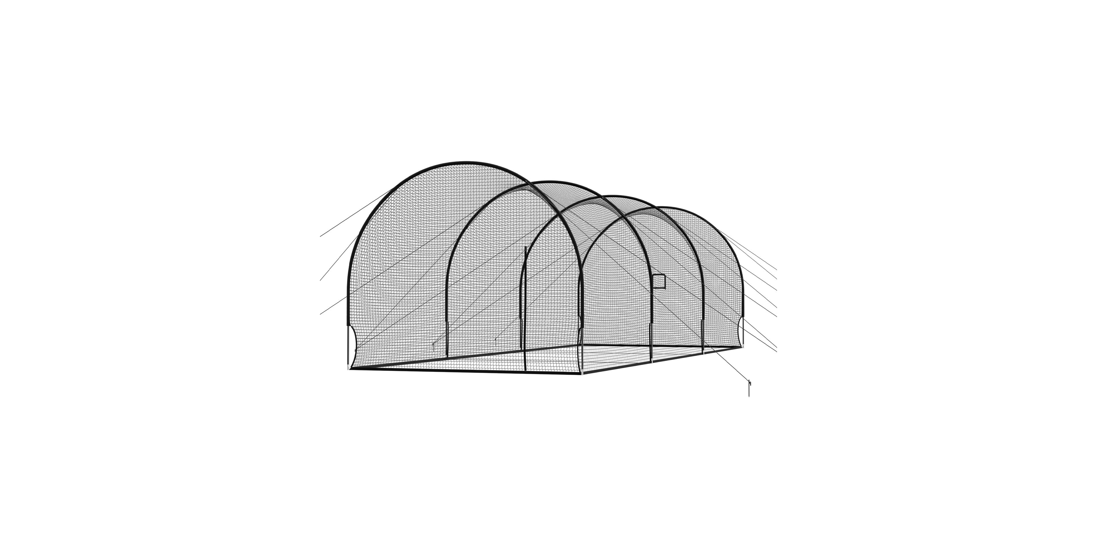 Mecale 33 x 12 x 9.8 ft Portable Batting Cage with Fiberglass Frame