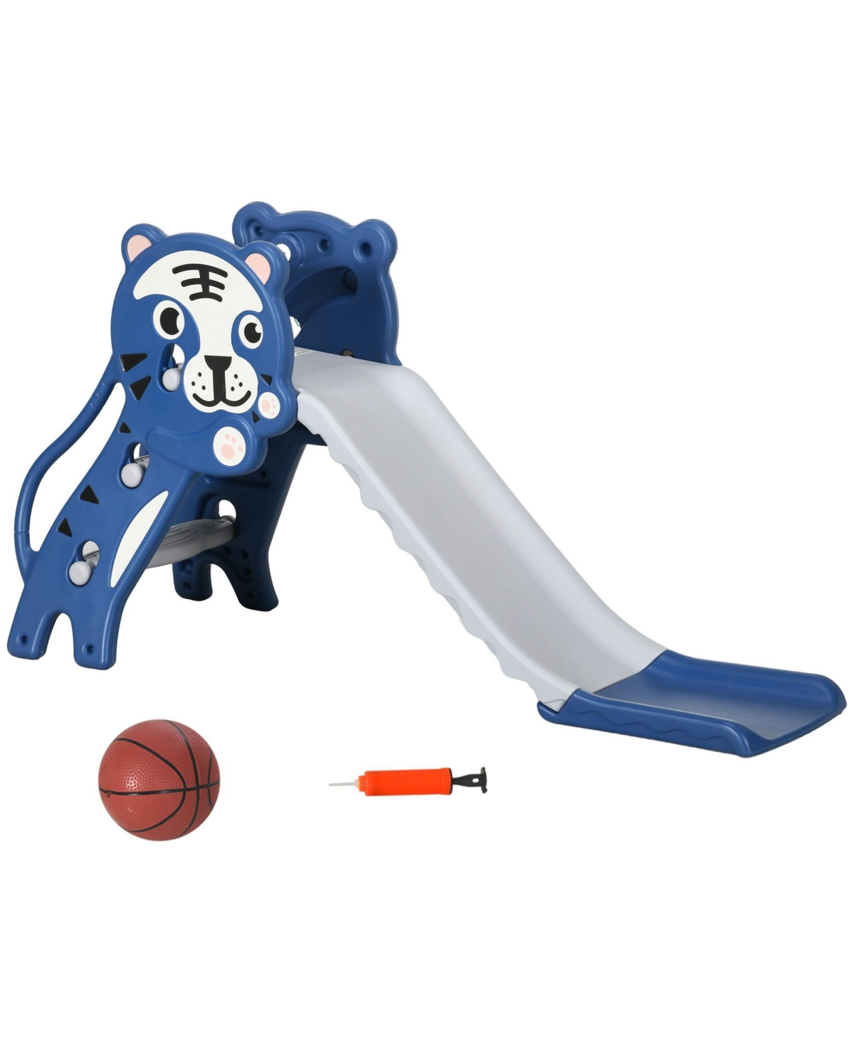 Sevorley Activity Slide with Climbing and Sliding, Non-Slip Steps & Basketball Hoop, Ages 18-36 Months