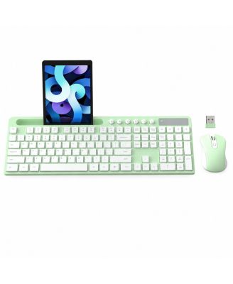 Wireless Silent Full-Size Keyboard and Mouse Combo [Compatible with Windows and macOS]