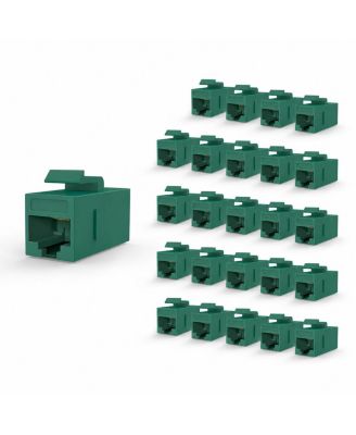 UL Listed Cat6 PoE Keystone Coupler, Compatible with Cat6/Cat5e/Cat5 Cables, 25-Pack
