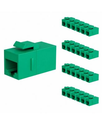 RJ45 10-Gigabit Ethernet Female-to-Female Keystone Coupler Jack, Compatible with Cat5e and Cat6 Ethernet Cables, 25-Pack